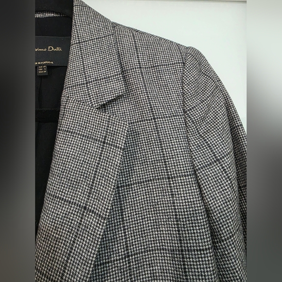 NWOT Massimo Dutti Houndstooth Check Double-Breasted Blazer – Size 38 (US 6) - Picture 7 of 16